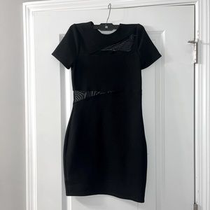 Express Mesh detail body con dress